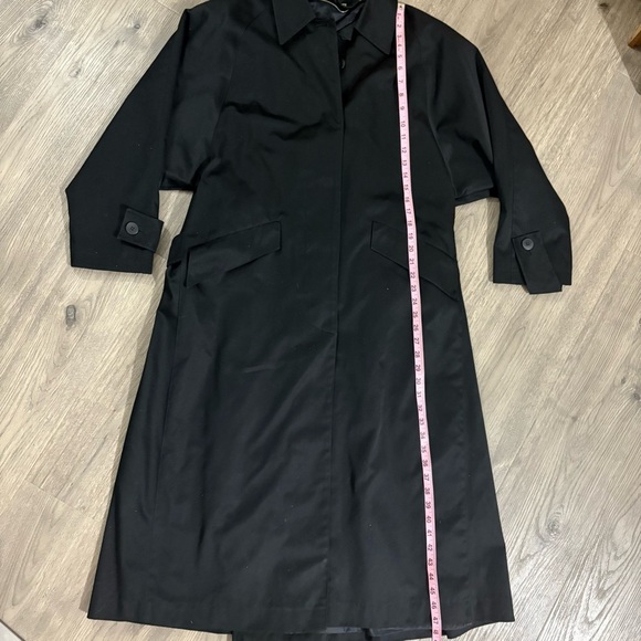 Vintage Braefair Women’s Sz 5/6 Button Down Trench Coat Black Waterproof - Picture 4 of 16